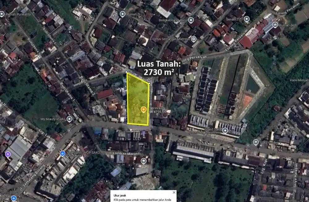 Dijual Tanah Pinggir JL. Sematang Borang Palembang