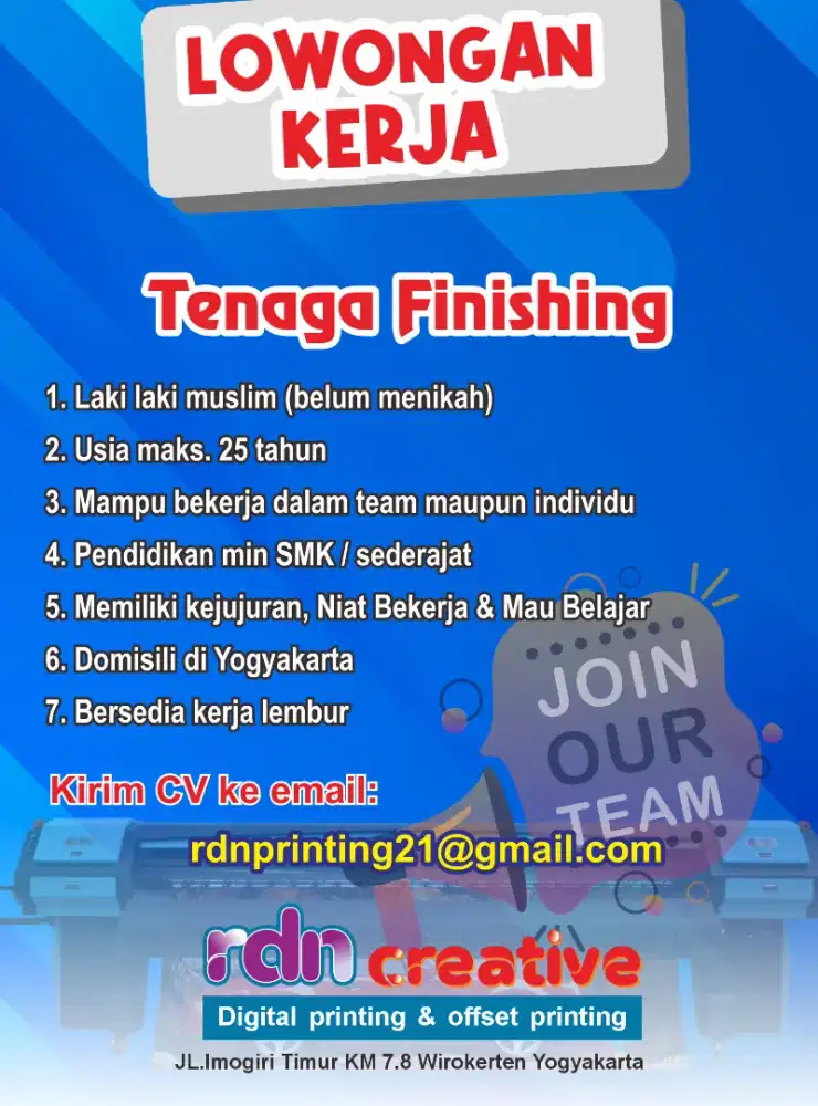Lowongan Tenaga Finishing