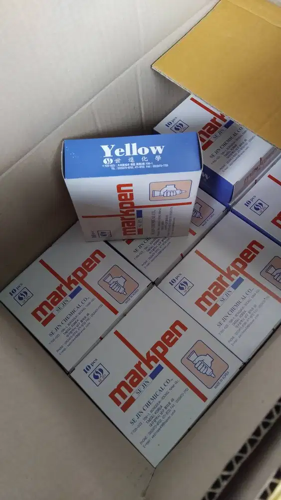 Markpen yellow textile se jin spidol kain kuning