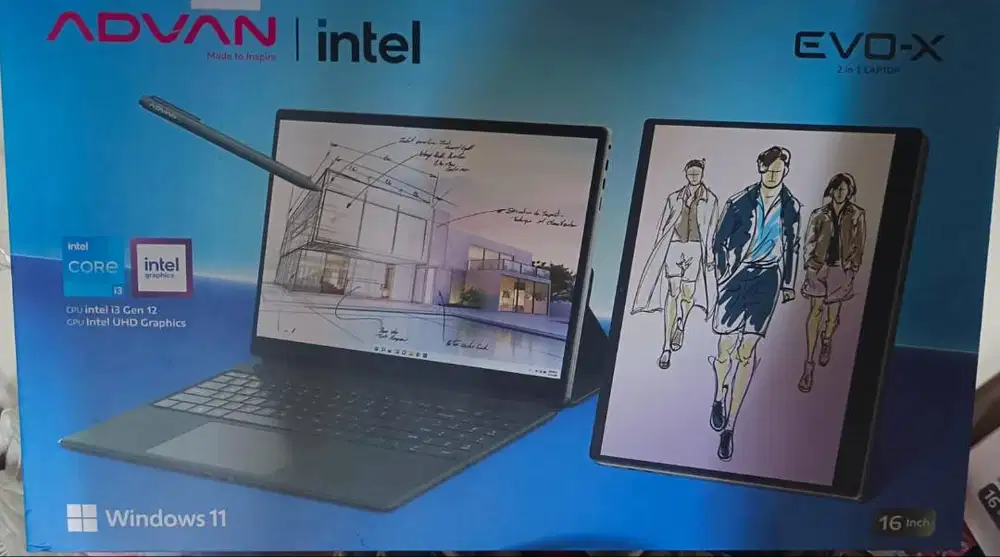 Jual laptop advan kondisi mulus noken jarang di gunakan