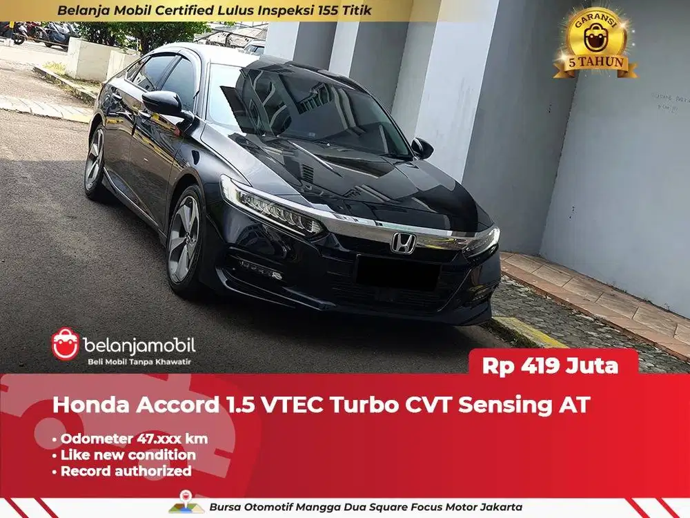 [ GARANSI 5TH ] Honda Accord 1.5 VTEC Turbo CVT Sensing AT 2022 2023