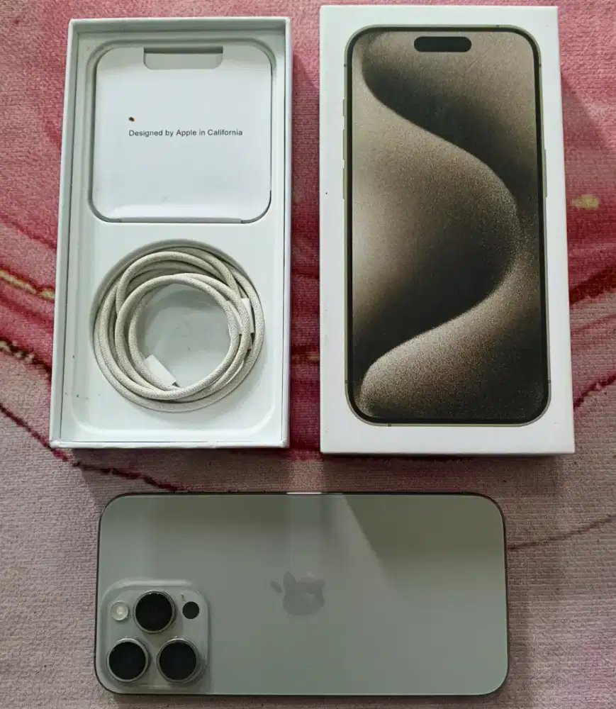 Iphone 15 Pro Max 256GB Natural Ex Inter All Op MULUSS Like New