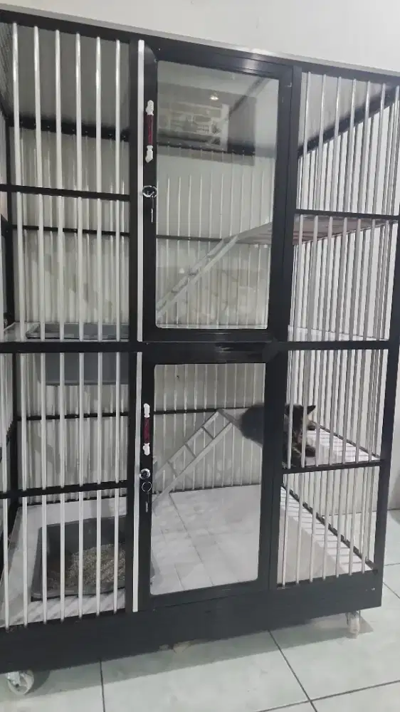 Kandang Kucing Aluminium Premium - Mewah, Higienis & Kokoh!