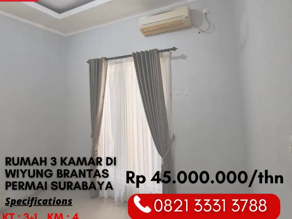 Disewakan Rumah Siap Huni 3 kamar 40 Jutaan di Wiyung Brantas Permai Surabaya Barat