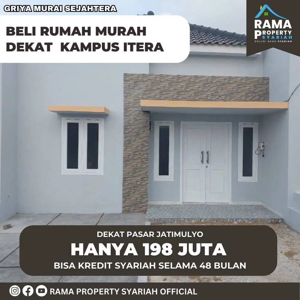 BELAKANG INDOMARET JATIMULYO! RUMAH DEKAT RS AIRAN RAYA DP MURAH