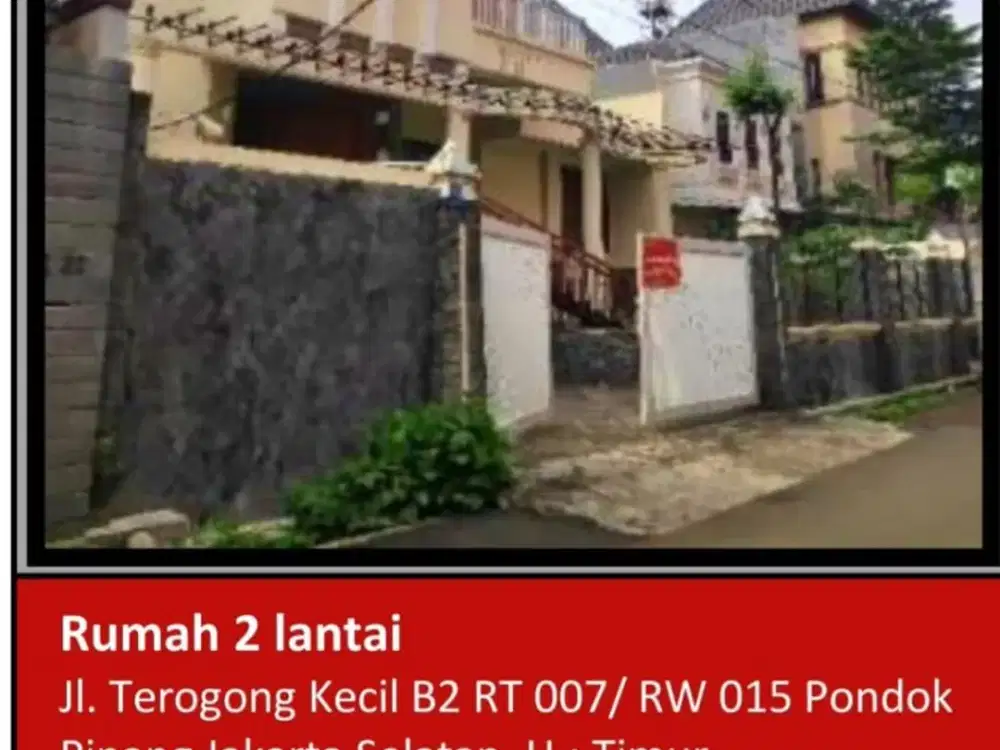 Di Jual Rumah Aset Bank di Jl. Terogong Kecil Pondok Pinang Jakarta Selatan.
