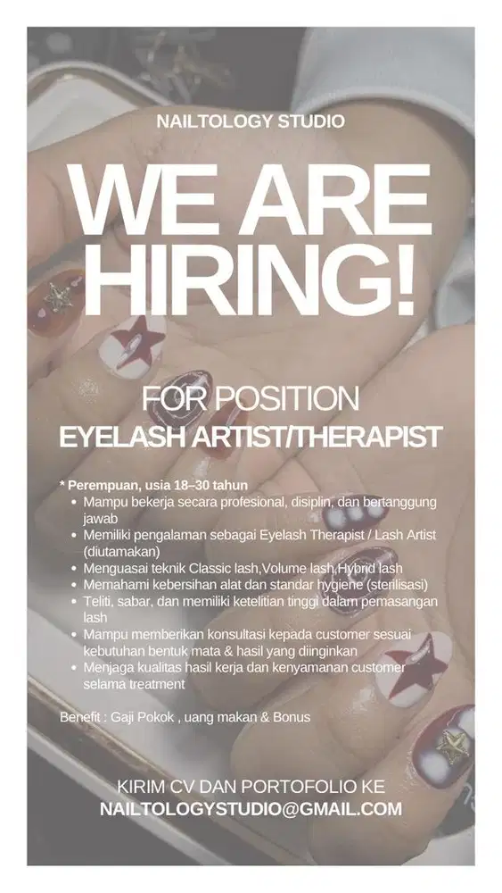 LOWONGAN EYELASH THERAPIST