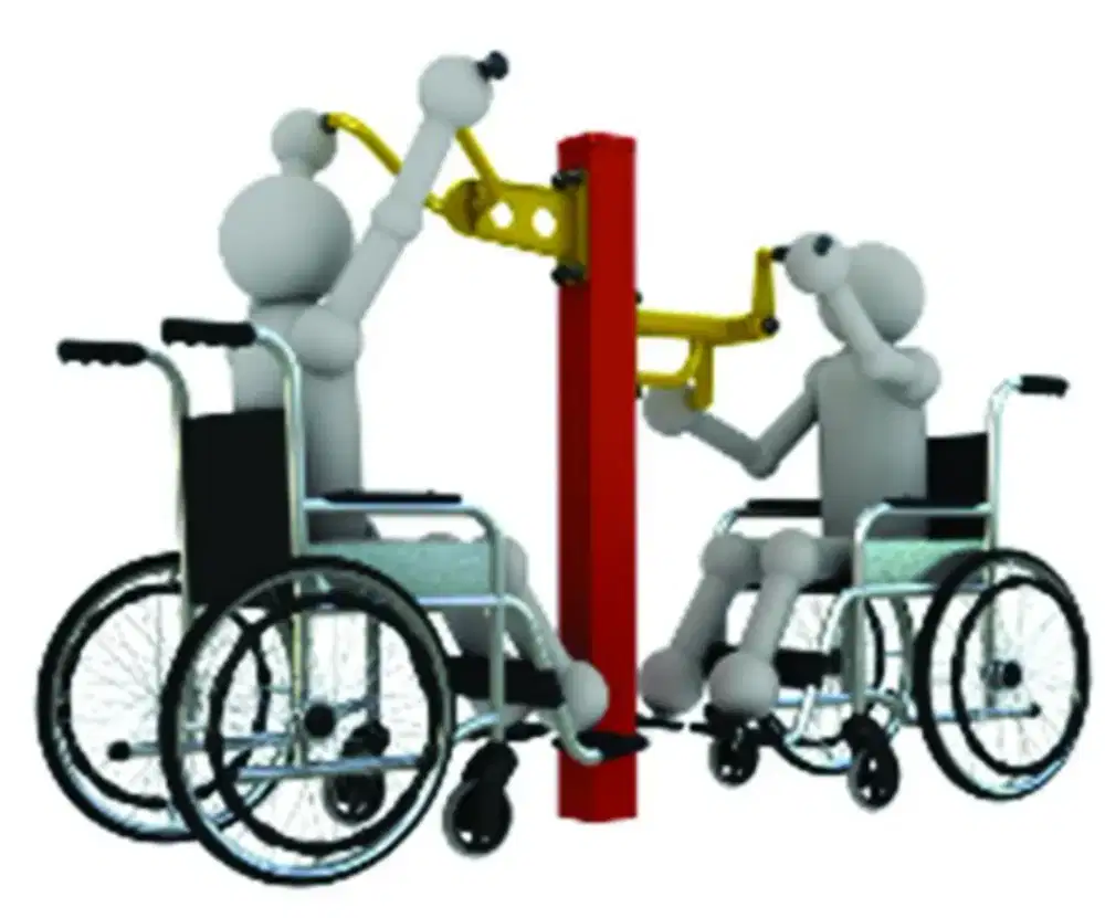 Pull Up Rack & Hand Wheel-Alat Fitness Outdoor Disable-Outdoor Fitness