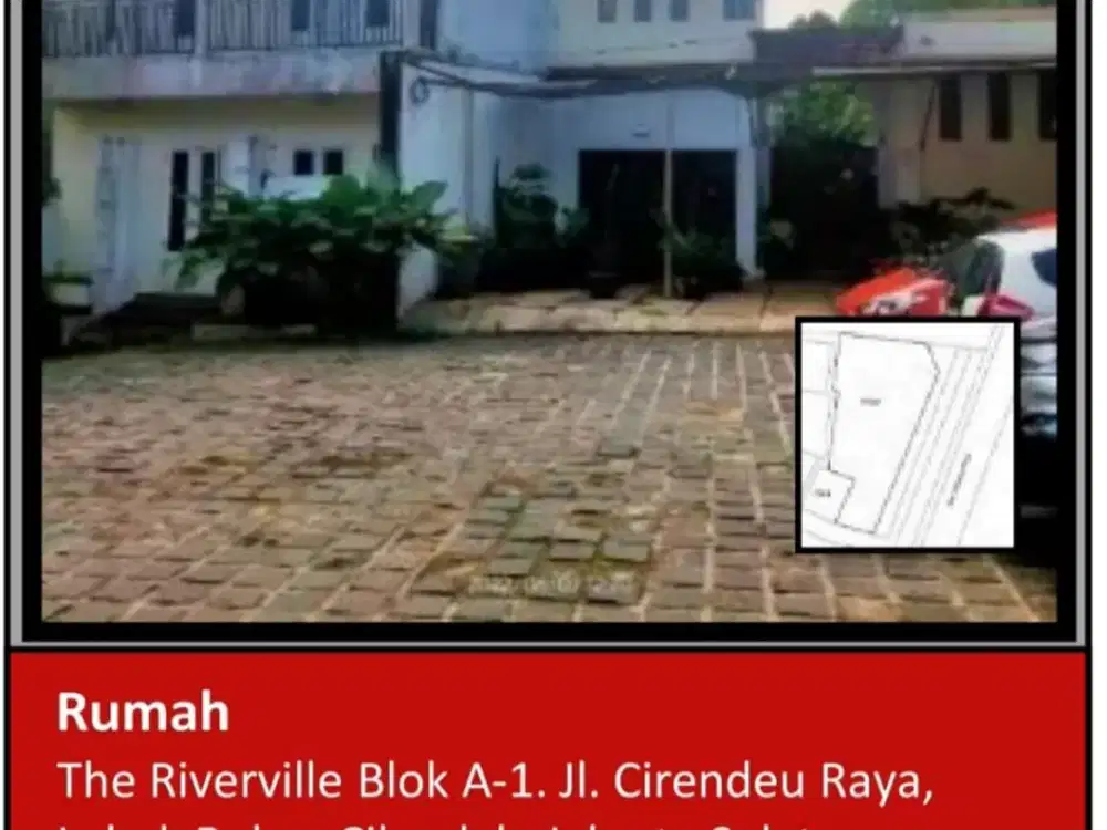Di Jual Rumah Aset Bank di The Riverville Jl. Cirendeu Raya, Lebak Bulus, Cilandak, Jakarta Selatan