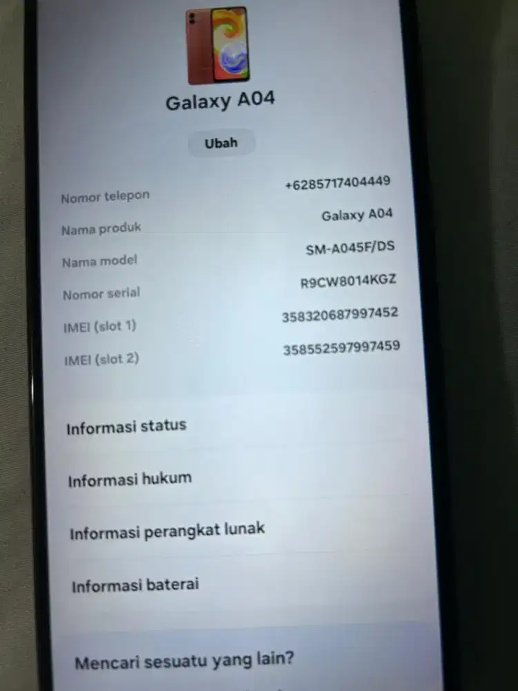 Jual hp samsung a04 nego