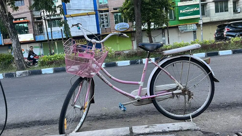 Sepeda ontel yang tidak di pakai