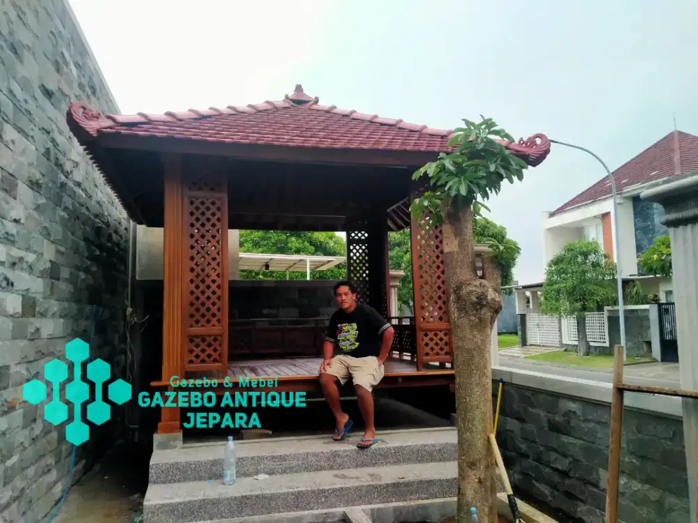 gazebo jati estetik antik