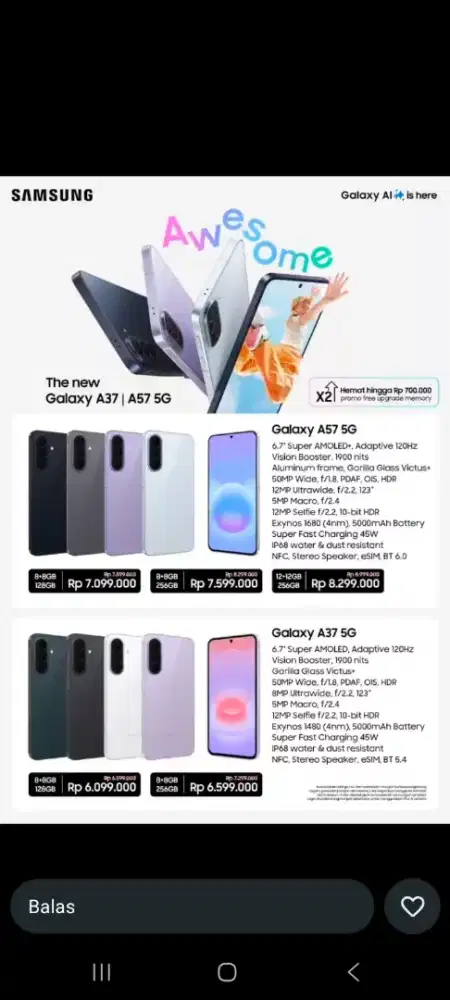 Samsung A57 5G 8/256 / Samsung A37 5G 8/258