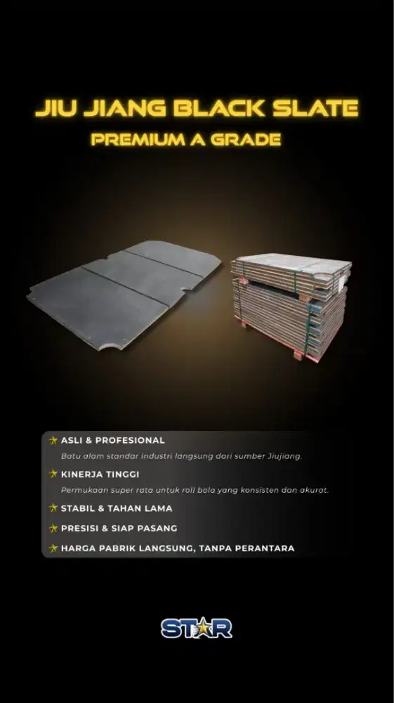 Batu Meja Billiard Jiu Jiang Grade A – Halus & Presisi (Siap Pakai)