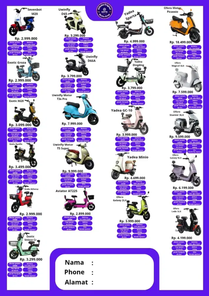 Ready Sepeda Listrik Bisa Kredit Promo Tanpa DP