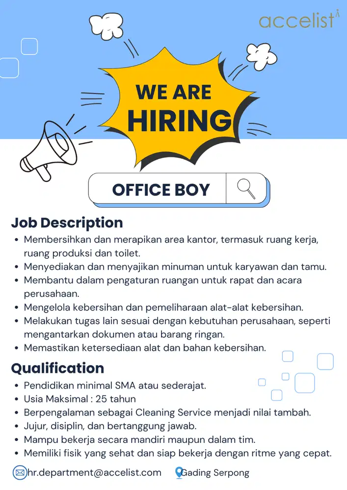 Lowongan Office Boy Gading Serpong