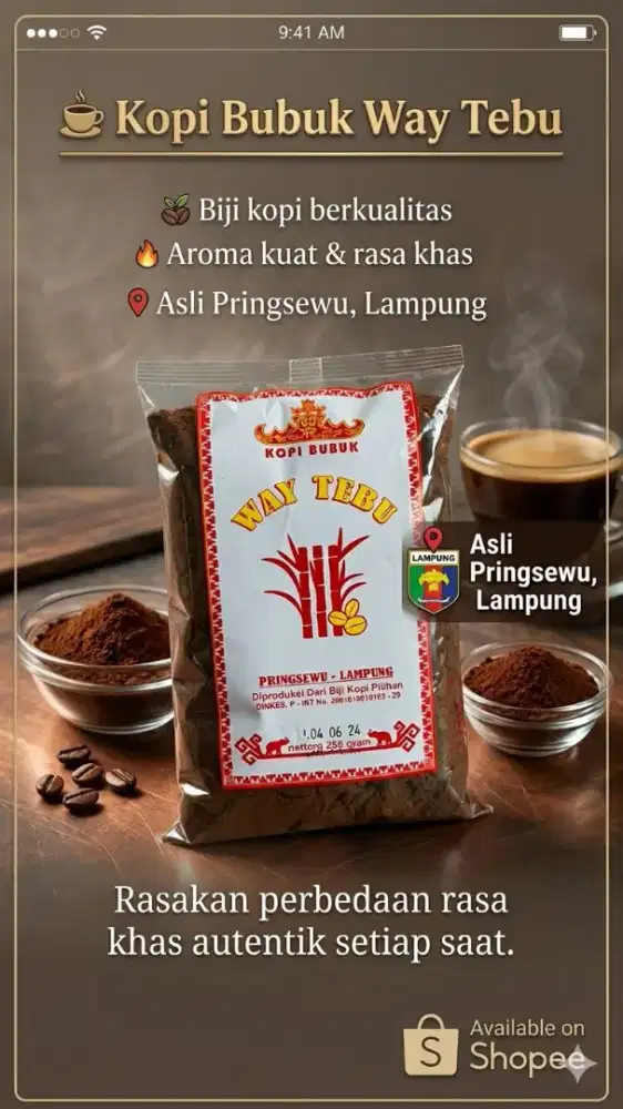 Kopi bubuk way tebu asli lampung