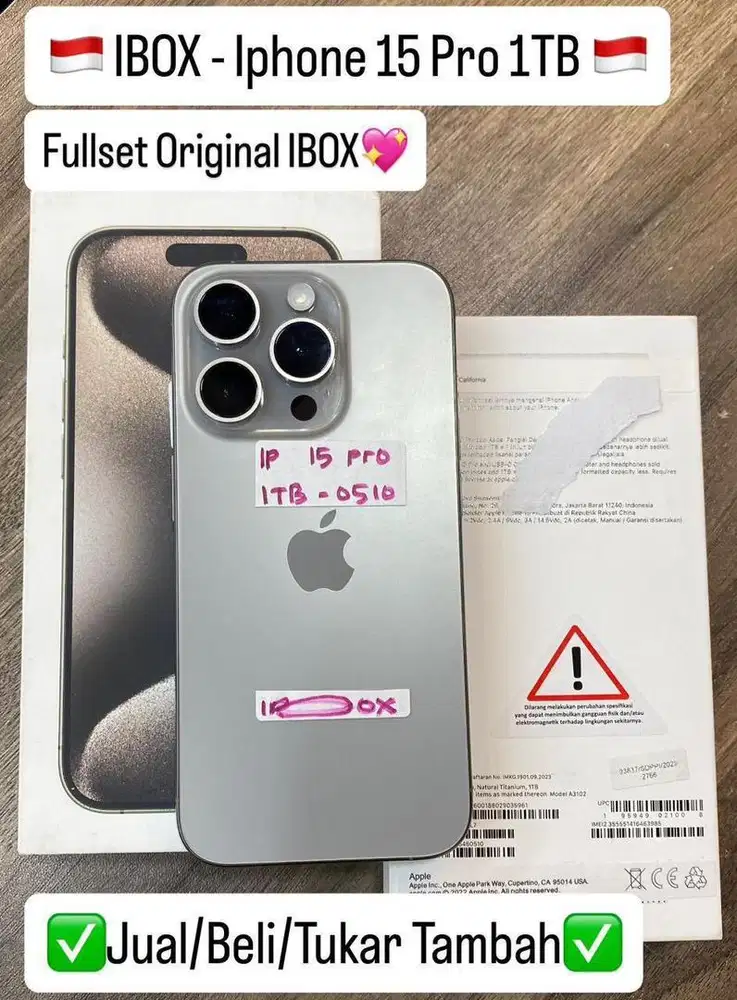 Iphone 15 Pro 1 Tb Natural Titanium Ibox Bisa cicilan