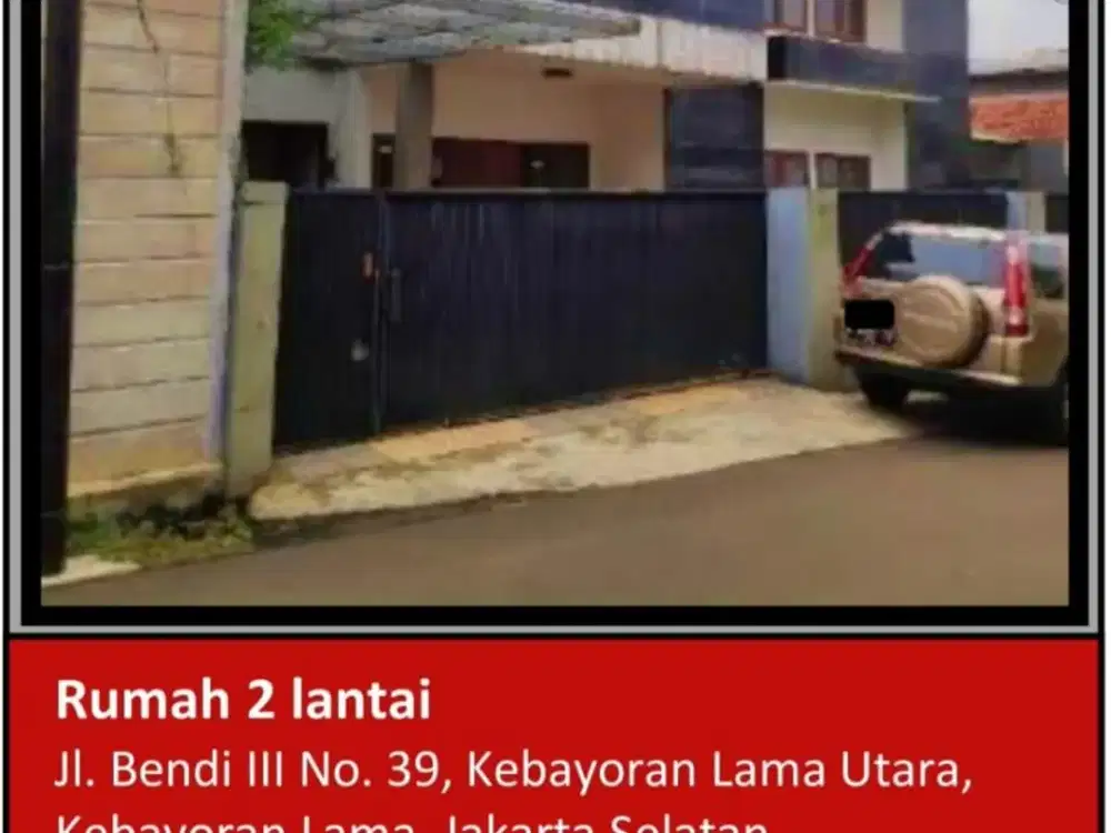 Di Jual Rumah Aset Bank di Jl.bendi 3, Kebayoran Lama Utara, Kebayoran Lama, Jakarta Selatan.
