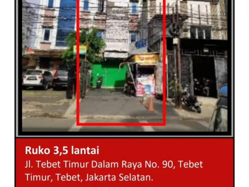 Di Jual Ruko 3,5 Lantai Aset Bank di Jl. Tebet Timur Dalam Raya Tebet Timur, Tebet, Jakarta Selatan