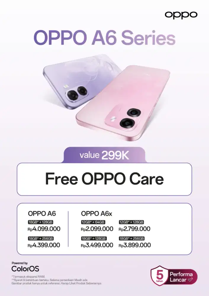 OPPO A6X FREE OPPO CARE+FREE SANDISK128GB