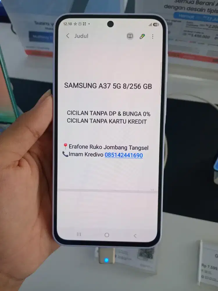 SAMSUNG A37 5G 8/256 Ciclan Tanpa Dp