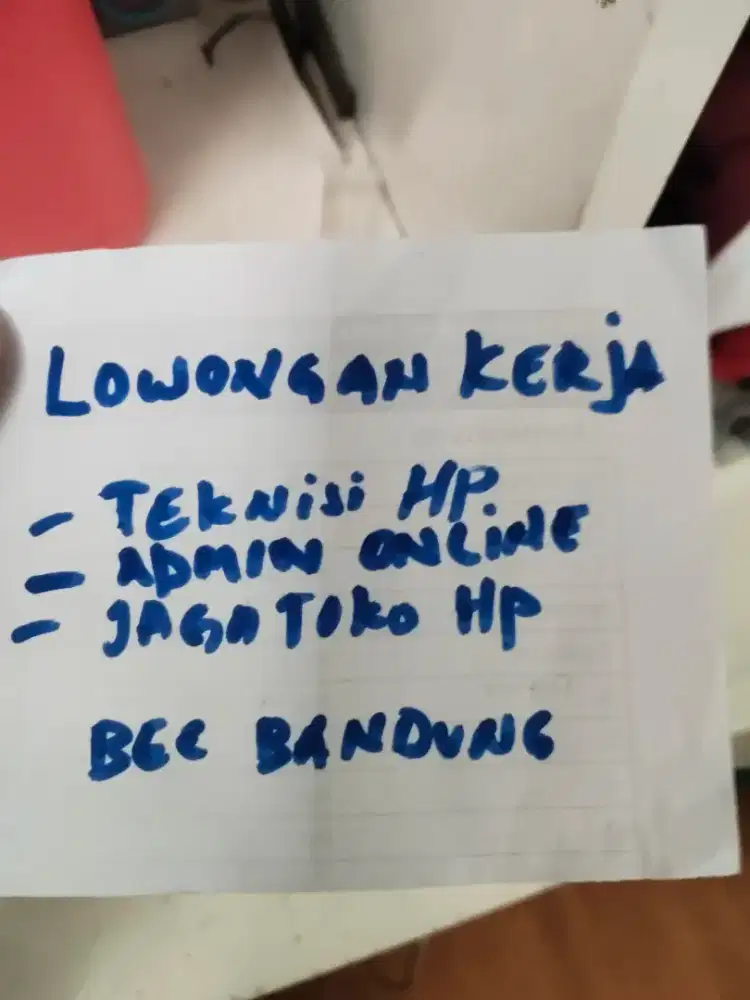 Dicari teknisi hp Dan penjaga toko hp Dan admin online