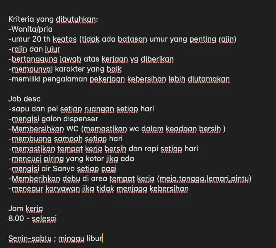 DIBUTUHKAN OB (WANITA/PRIA) RUKO KALIDERES