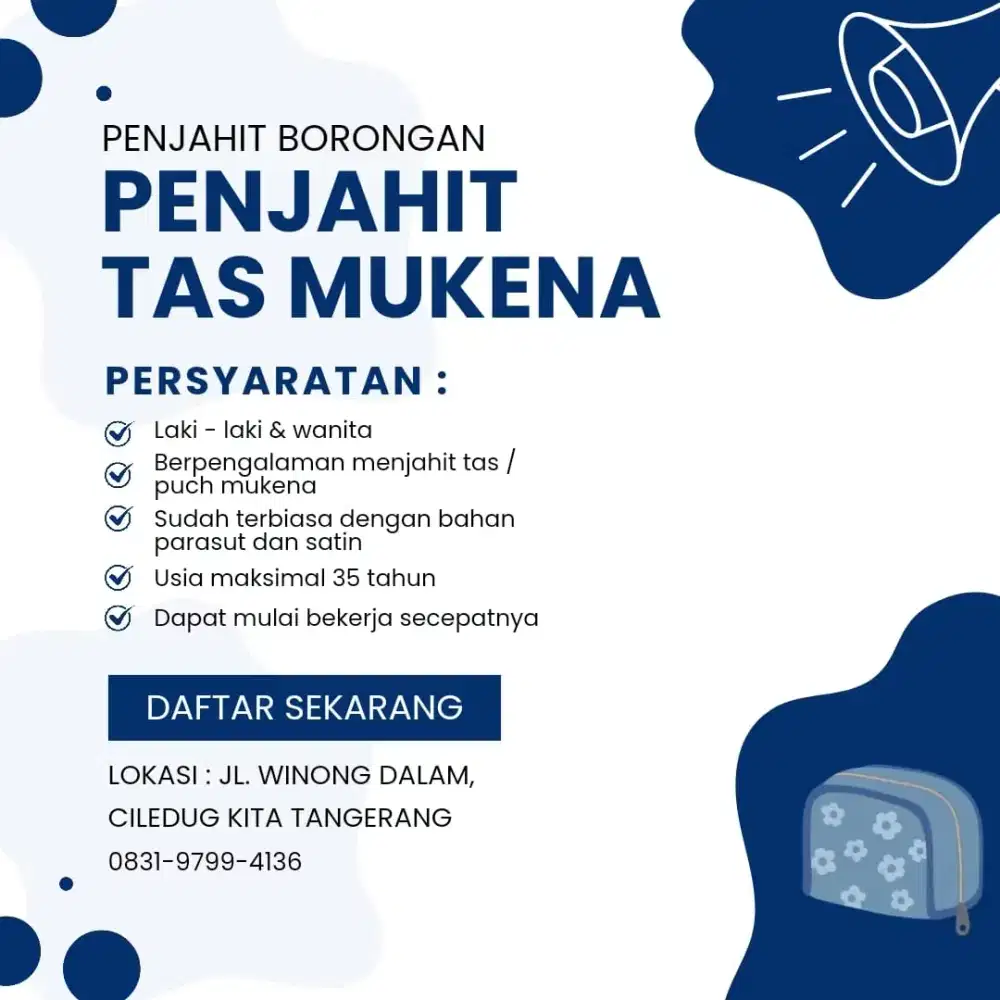 Penjahit Borongan Tas Pouch Mukena
