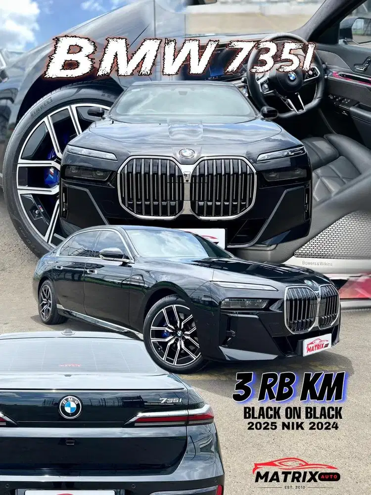 BMW 735i Black on Black 2025 Nik 2024 Siap pakai