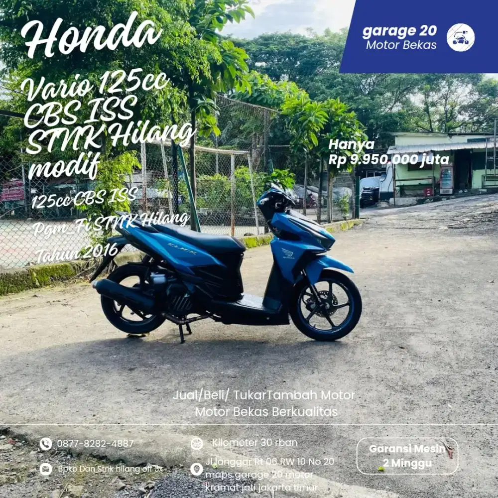 Honda Vario 125cc cbs iss Esp fi modif Tahun 2016 Stnk hilang