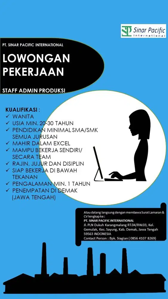 Lowongan Kerja sebagai Staff Admin Produksi
