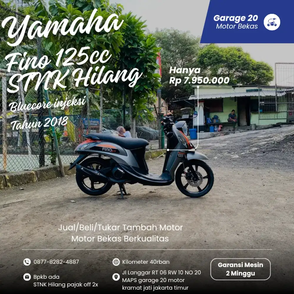 Yamaha Fino sporty 125cc bluecore fi STNK hilang tahun 2018