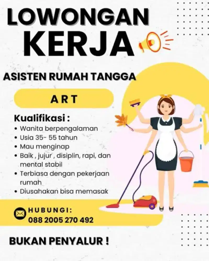 Lowongan Kerja ART Nginap Serabutan