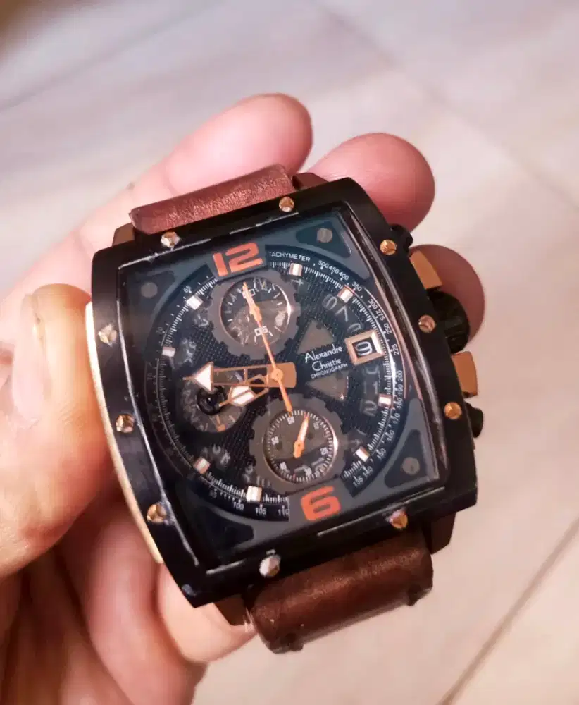 Alexandre Christie Chronograph AC 6376 MC Men Leather Strap