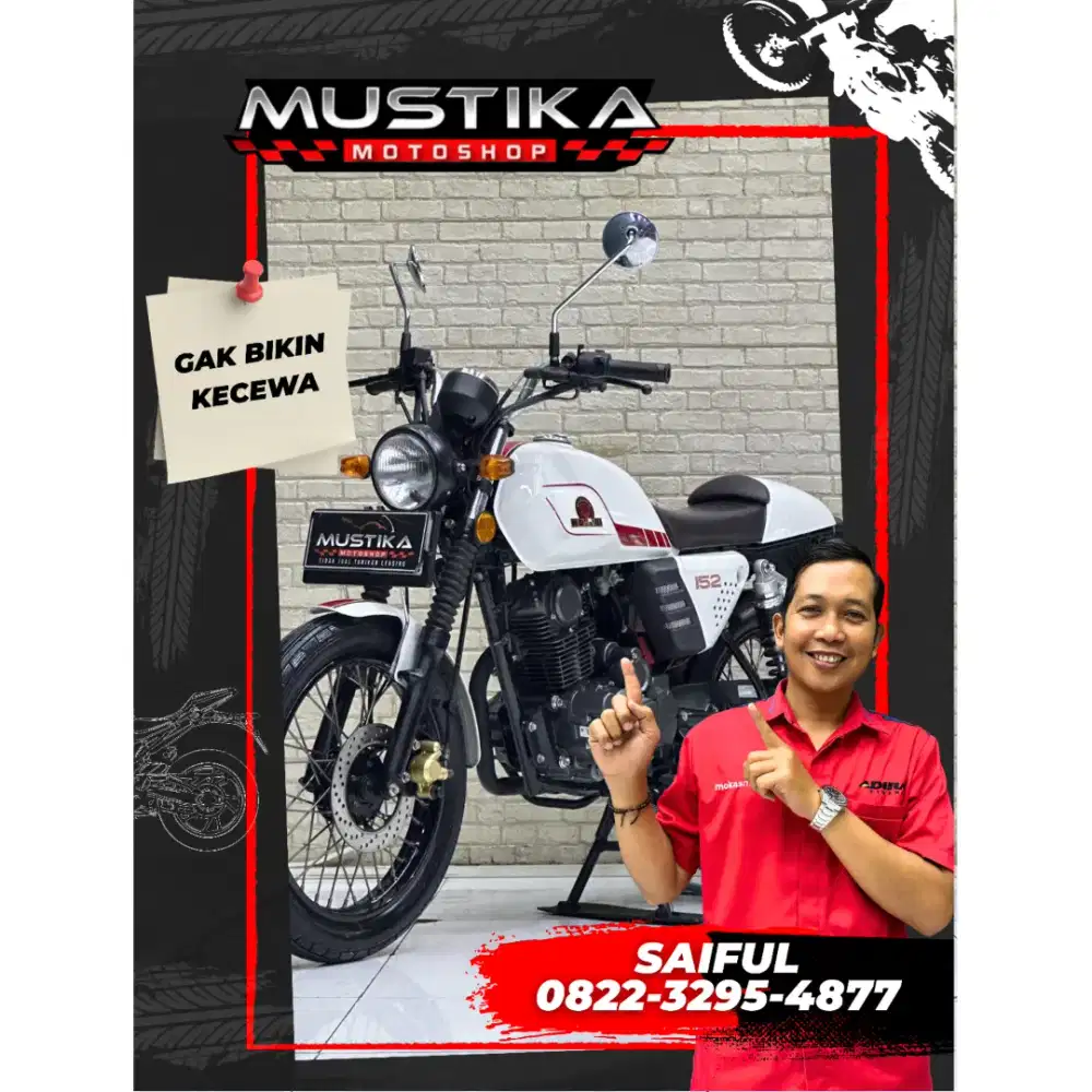 Odo 5rb Simpenan!!Beneli Motobi 152cc 2018 White Plat Jatim-Mustika