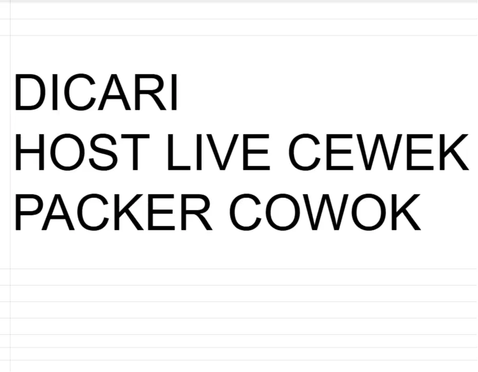 DICARI PACKER COWOK DAN HOST LIVE CEWEK