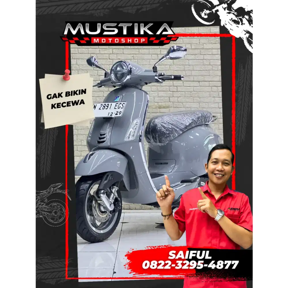 Odo 4rb Simpenan!!Vespa Primavera 150cc Led Spido TFT 2024-Mustika
