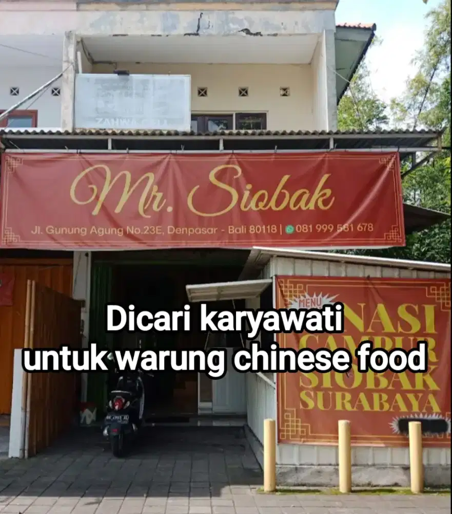 Dicari Karyawati Untuk Warung Chinese Food.