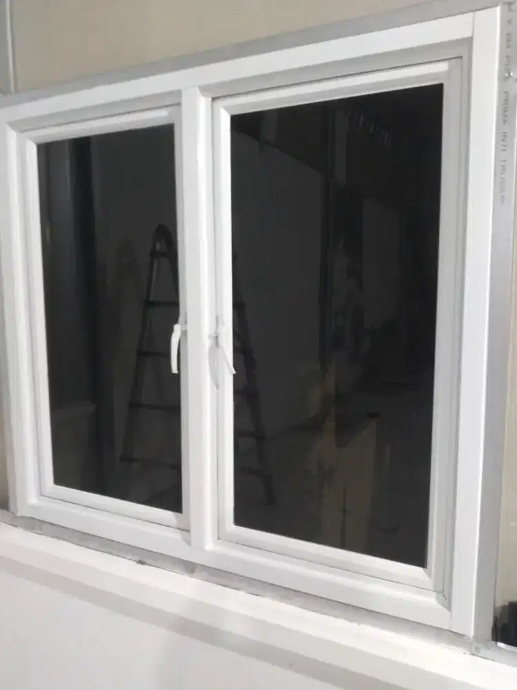 Jendela alumunium dobel daun T120cm L120cm bs bayar ditempat tnp DP