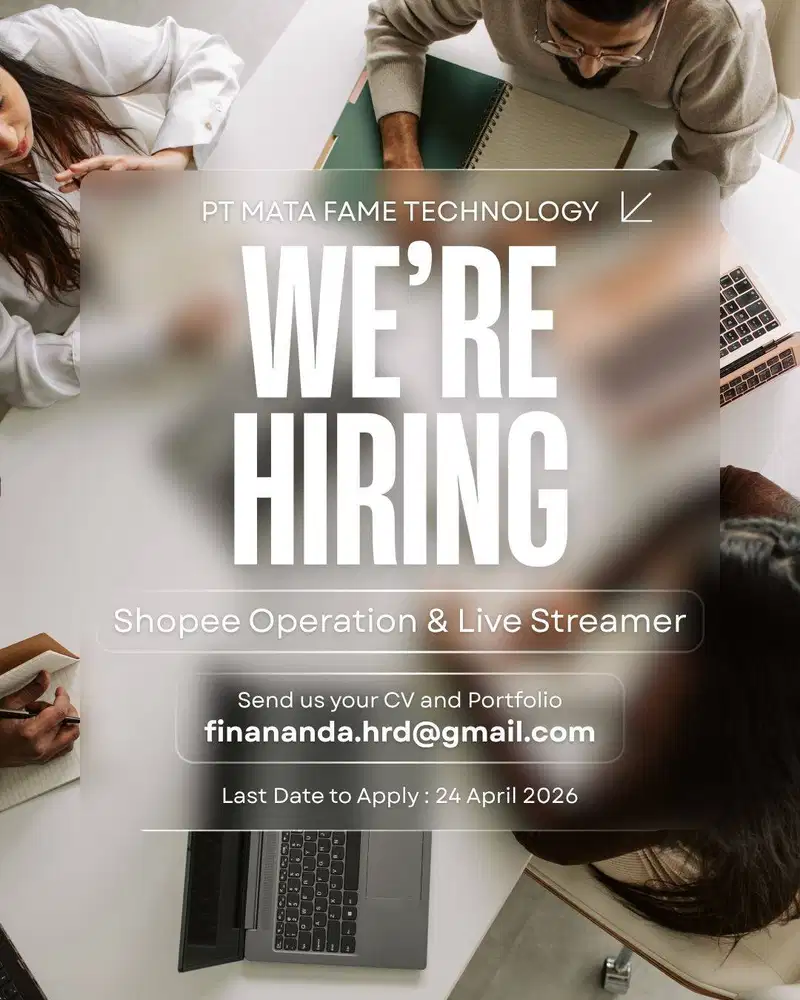 LOWONGAN PEKERJAAN - POSISI SHOPEE OPERATION & HOST LIVE STREAMER