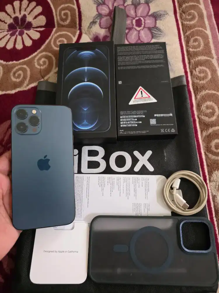 iphone 12 pro max 256gb iBox,unit mulus like new,fulset original