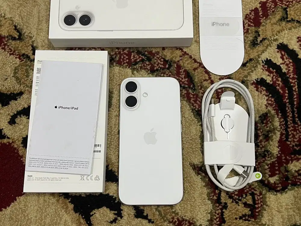 iPhone 16 256Gb White iBox Fullset Original Mulus Like New COD Bandung