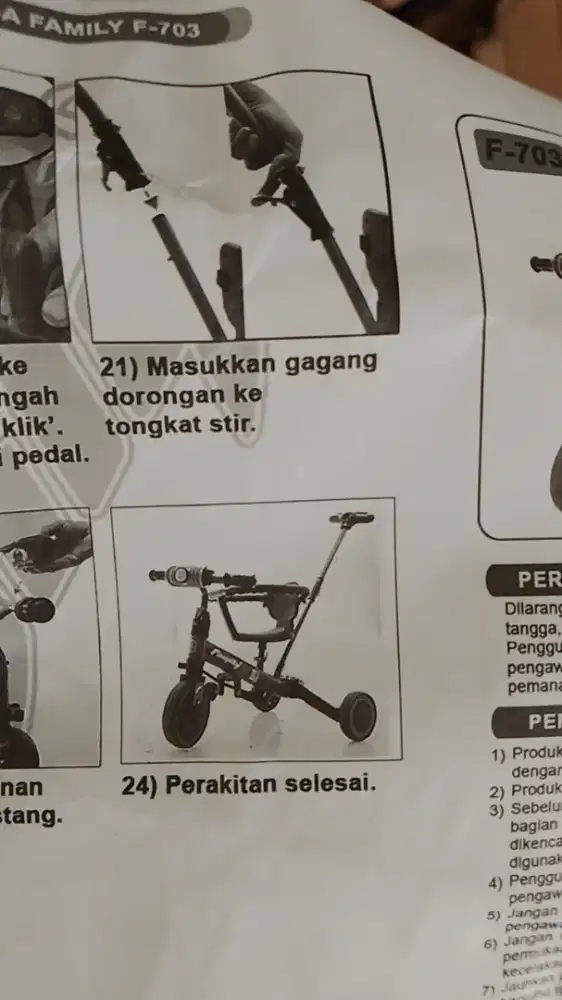 SEPEDA RODA TIGA BALANCE BIKE FAMILY F-703 / F-702 / MODEL MAX TERBARU