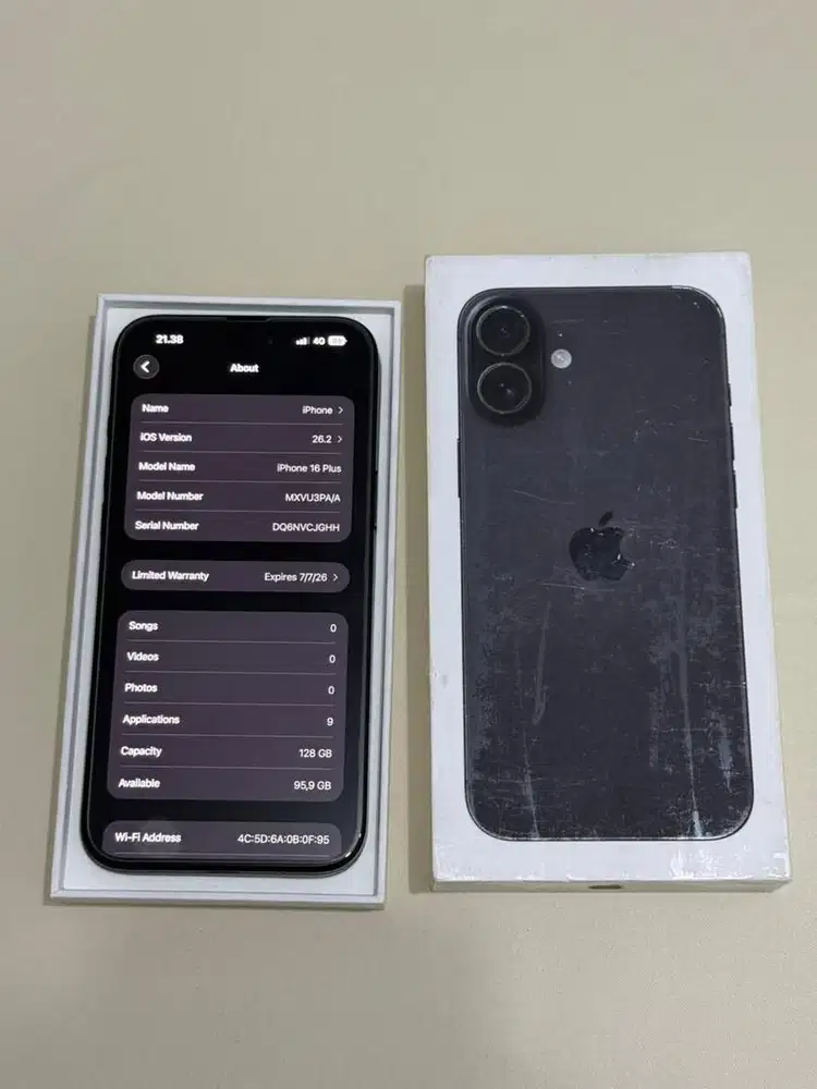 Iphone 16 Plus 128gb Black - Ibox - Garansi On Juli 2026