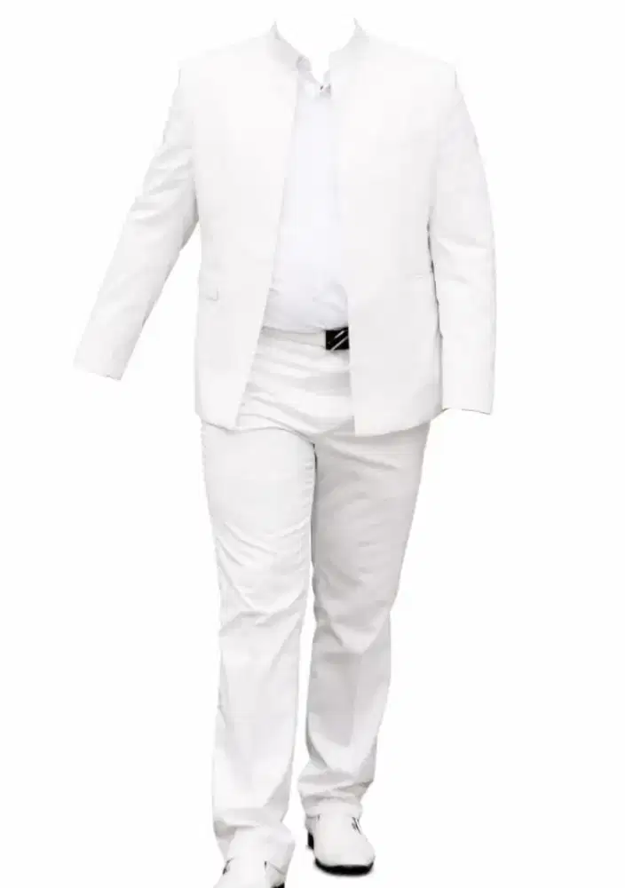 Setelan jas putih kualitas premium