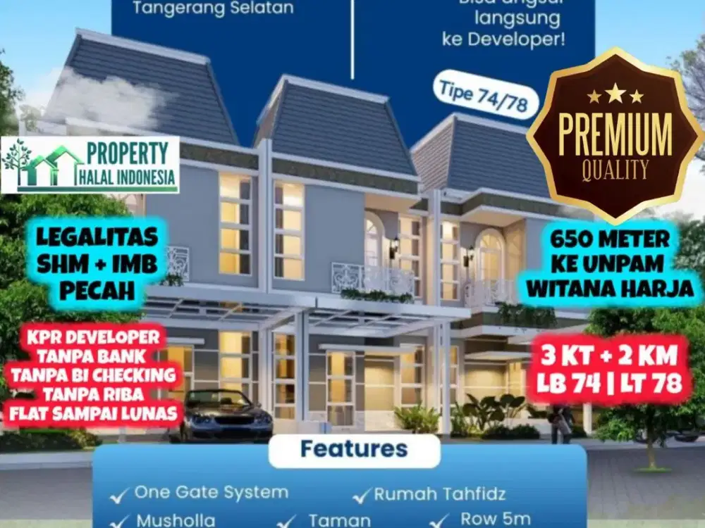 Jual Rumah Klasik Modern Islami Lokasi Komplek Witana Harja Pamulang