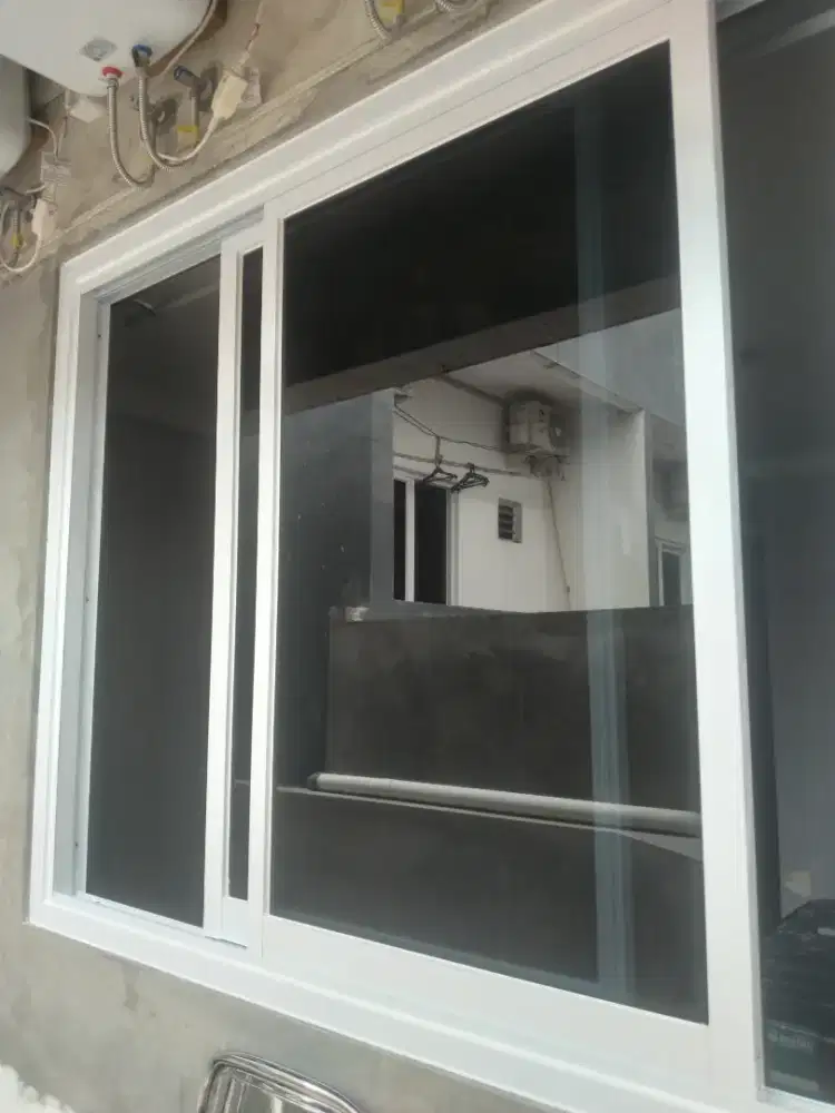 Jendela geser aluminium T120cm L120cm harga sm pemasangan bs byr COD