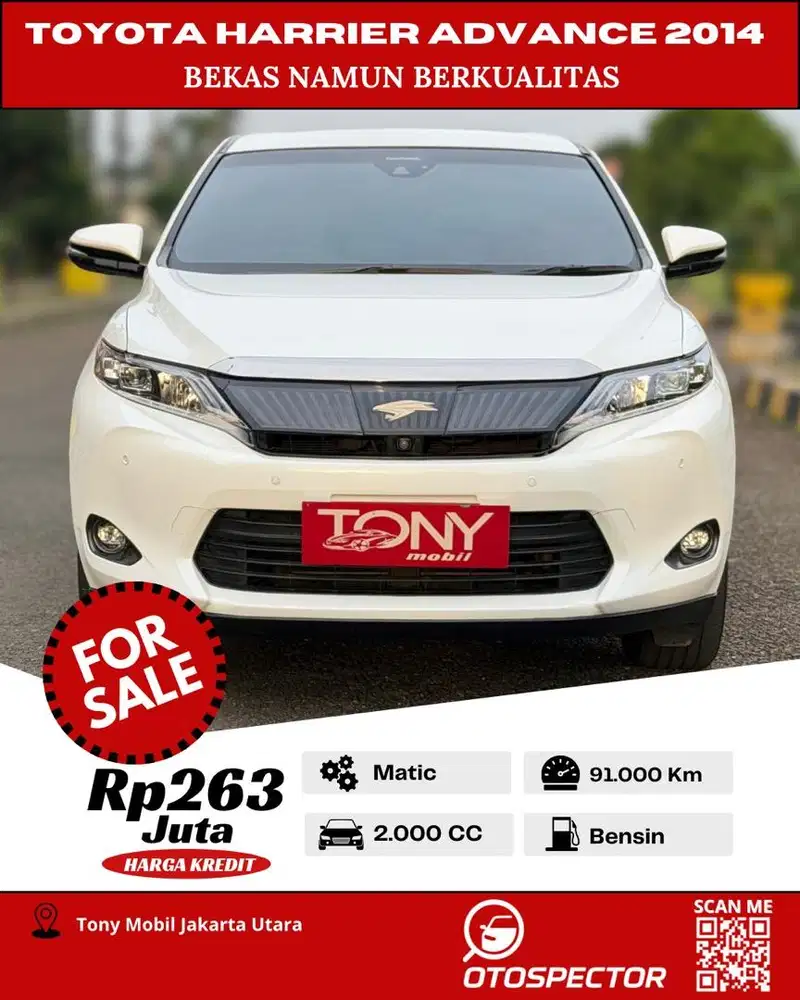 #Tony Mobil# Toyota New Harrier Advance 2014 Putih