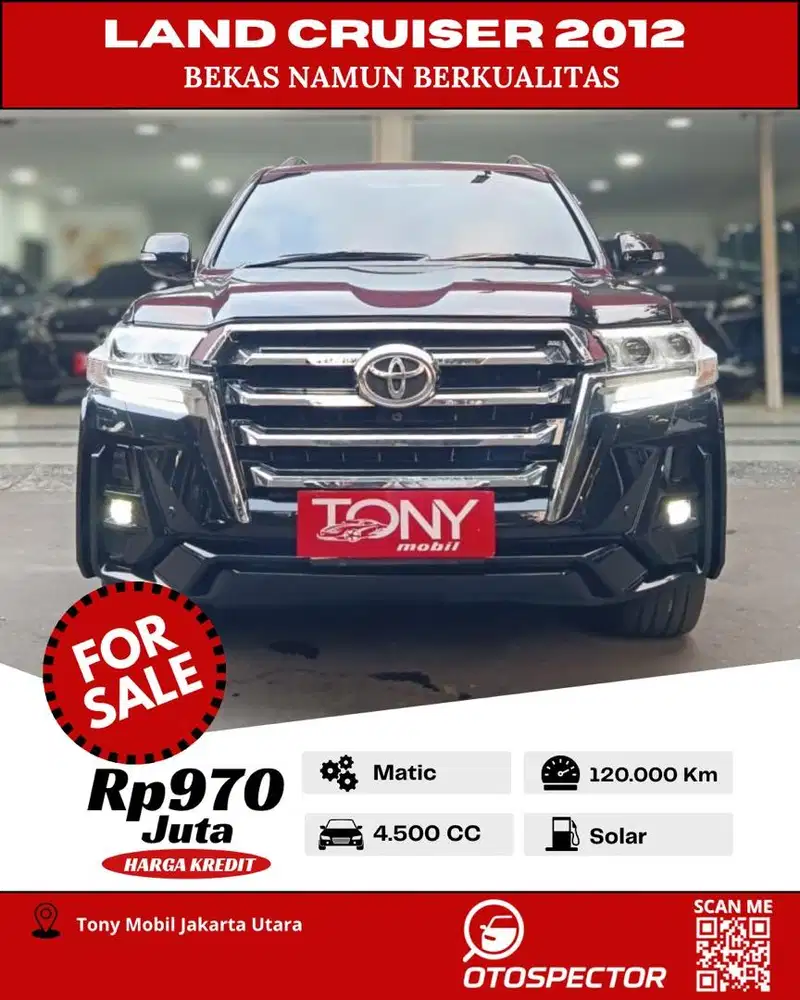 #Tony Mobil# Toyota LC 200 Full Spec AT ATPM 2012 Hitam